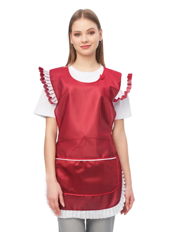 Фартук-сарафан нейлоновый бордовый