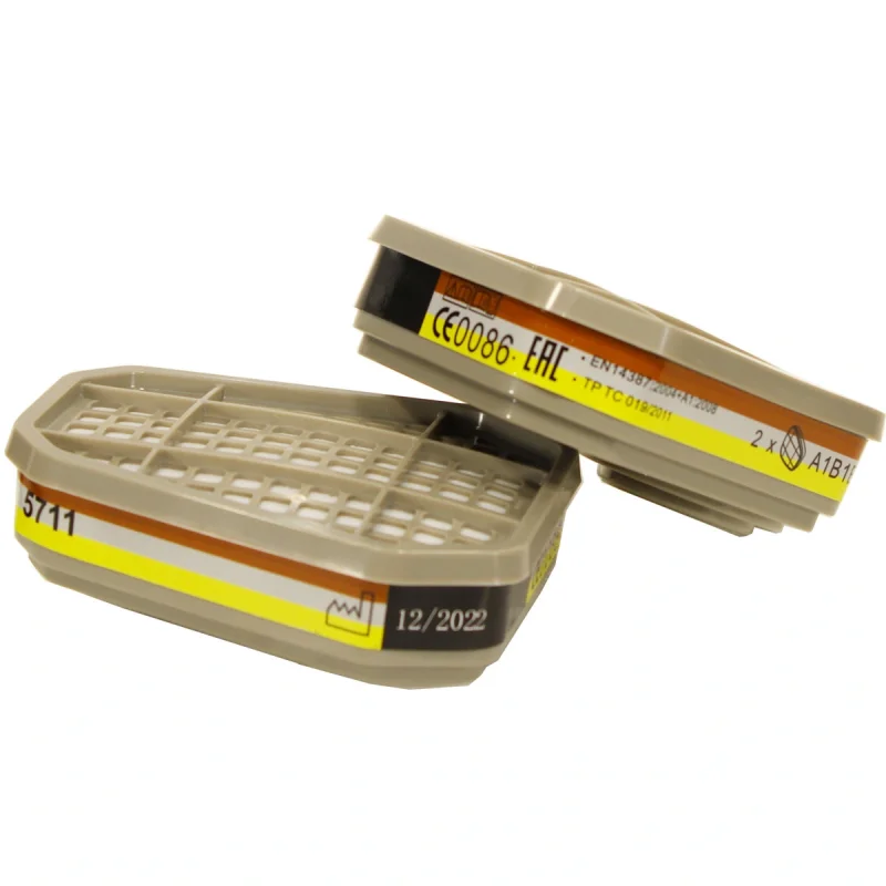 Фильтр для защиты от паров орган. веществ (t>65°С) и неорг. кислых газов BAIANDA 5711 A1B1E1 (2 шт.)