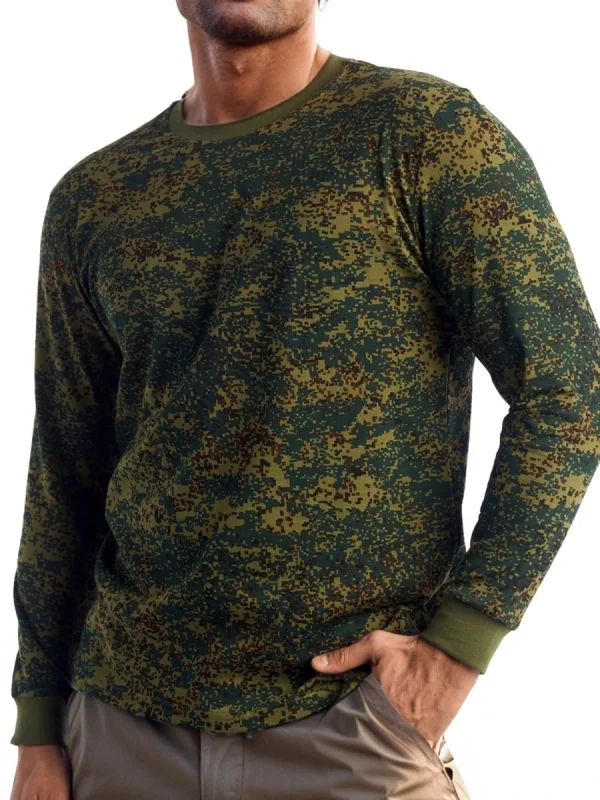 Футболка кмф с длинными рукавами "Цифра зеленая"