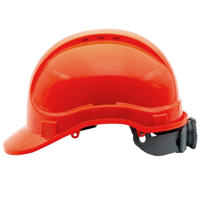 Каска защитная ЕЛАНПЛАСТ АЙ-ПРАЙМ ЭКСПЕРТ оранжевая (ленточное оголовье, храповый механизм)