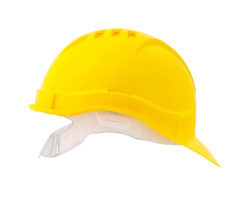 Каска защитная ЕЛАНПЛАСТ ЕВРОПА желтая (ленточное оголовье)