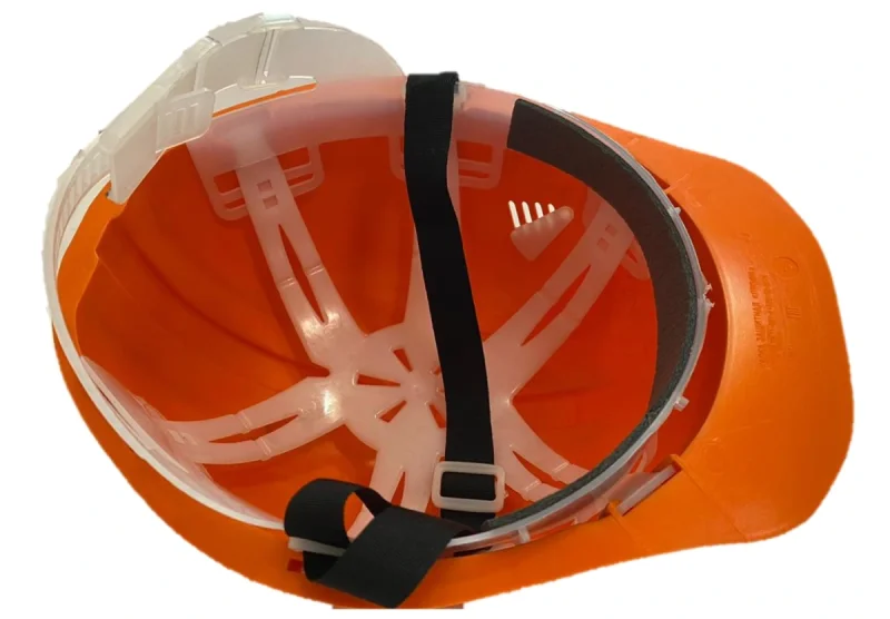 Каска защитная строительная ПРОФИ оранжевая (пластиковое оголовье)