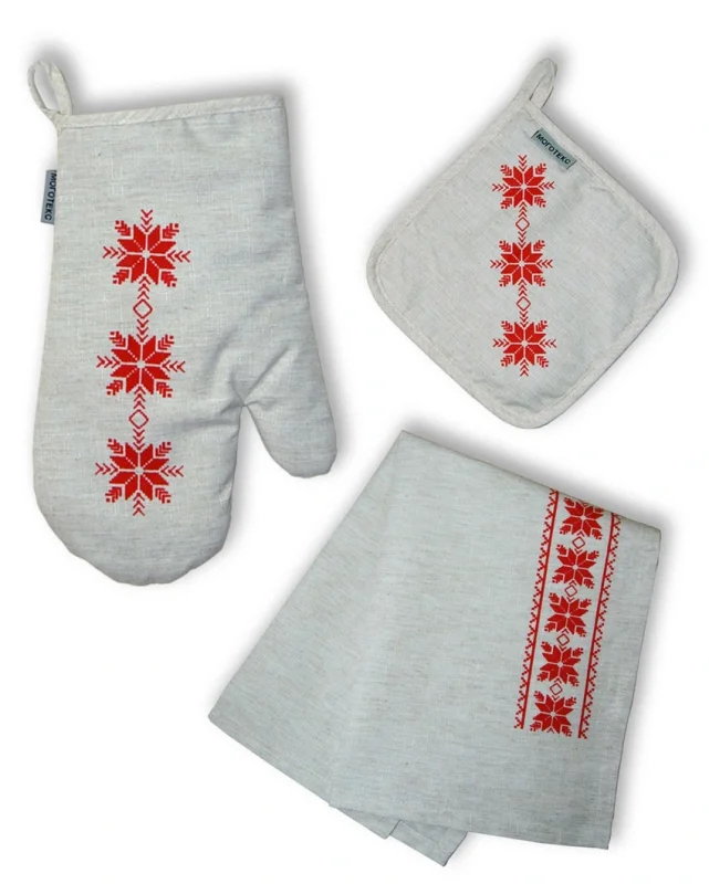 Комплект MOGOTEX кухонный (фартук 72х68, салфетка 60х40, прихватка-рукавица 31х16) (2341, 010101)