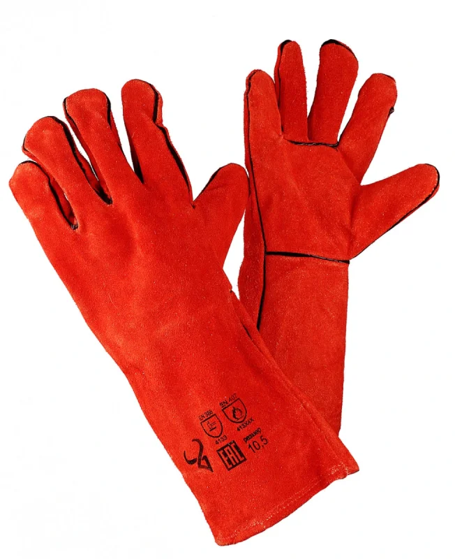 Краги спилковые сварщика КРАСНЫЕ