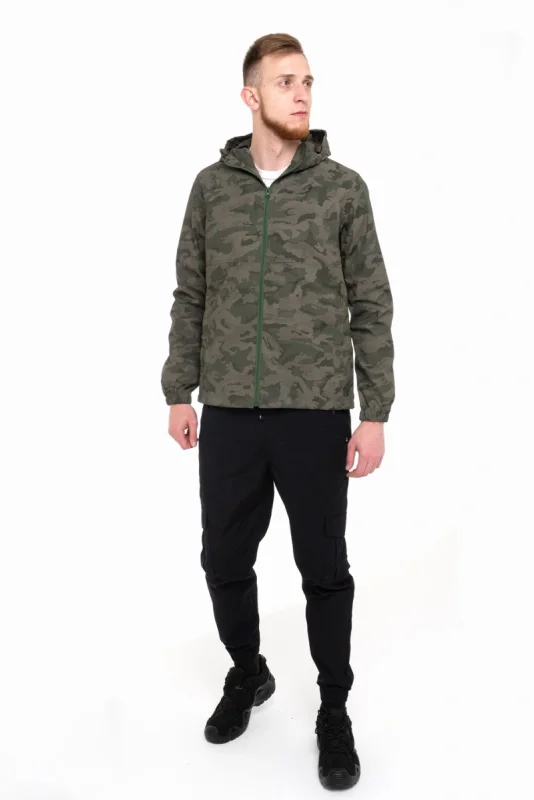 Куртка мужская YUMCO A2200399M, ПЭ, цвет оливковый камуфляж