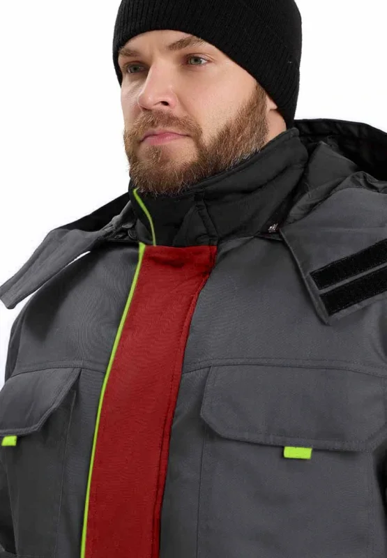 Куртка рабочая мужская утепленная "СЕВЕРНАЯ ШИРОТА" красная с серым Минпромторг