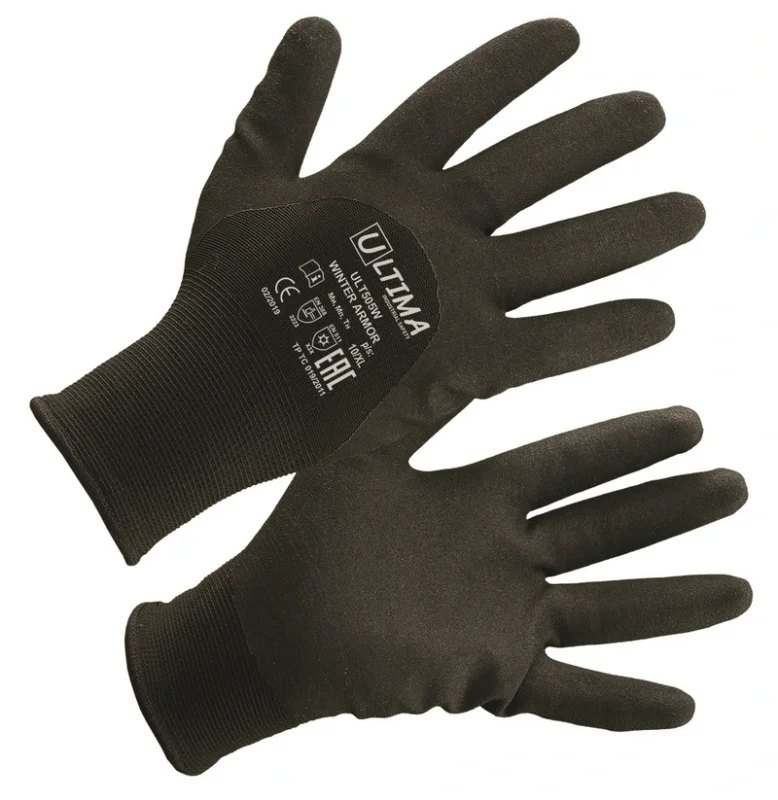 Перчатки WINTER ARMOR с нитриловым покрытием утепленные ULT505W (кор144пары/уп12 пар)