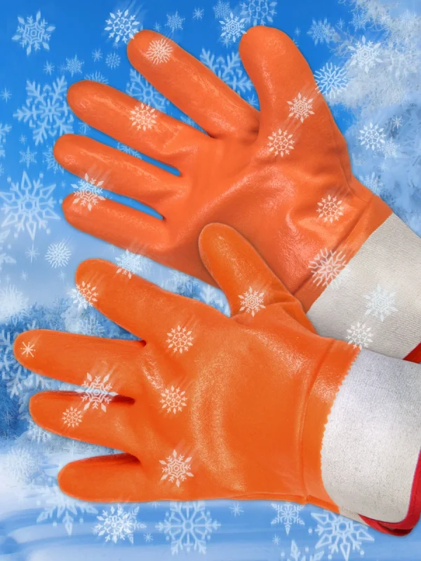 Перчатки зимние рабочие Берта® Capsule Pro хлопковые с полным ПВХ покрытием и крагой (арт. 466)