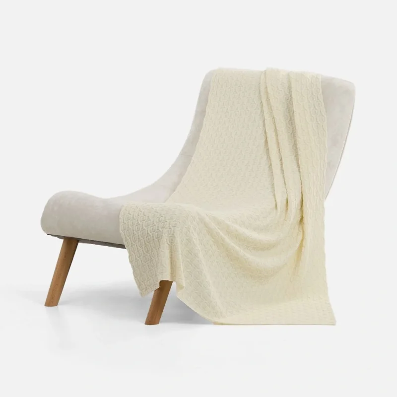 Плед Braidera, белый (молочный) 90х160 см