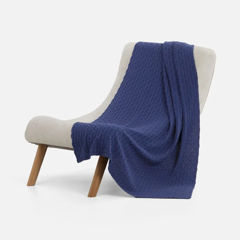 Плед Braidera, синий (черника) 90х160 см