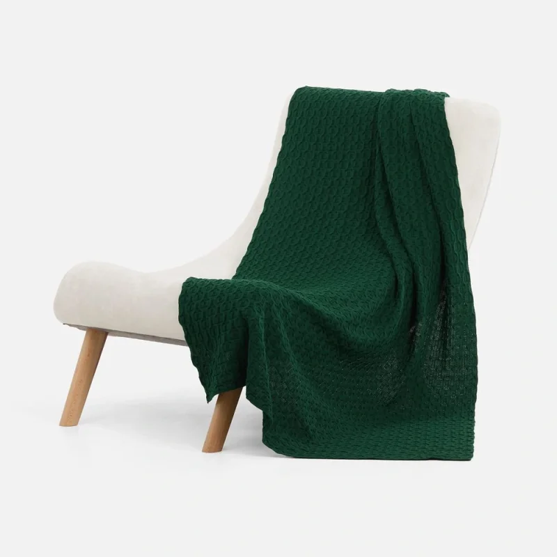 Плед Braidera, темно-зеленый (хвойный) 90х160 см