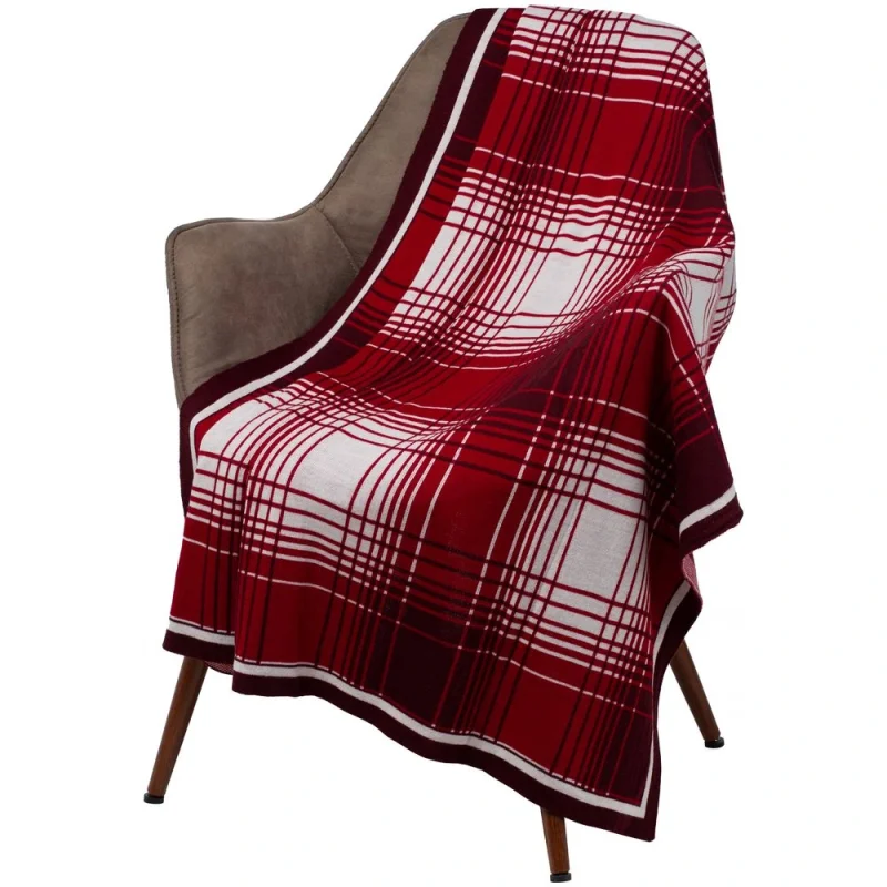 Плед Duotone, красный с белым 100х160 см