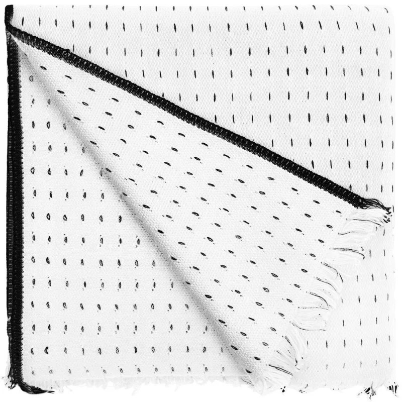 Плед Fringy, белый с черным 110х170 см