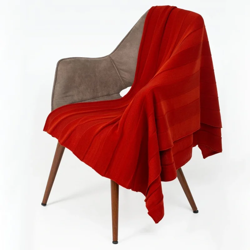 Плед Pleat, коричневый (терракота) 110х170 см