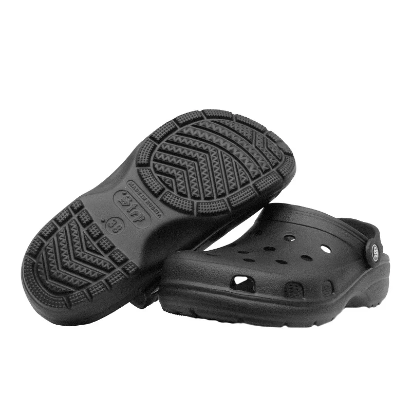 Сабо ЭВА медицинские (STEP) мужские, с перфорацией и ремешком, черные