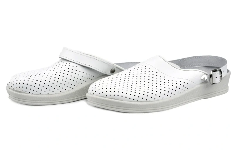 Сабо кожаные 10-12-7 (STEP) мужские, белые