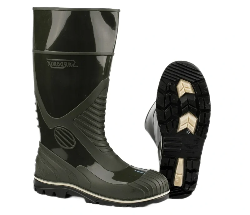 Сапоги ПВХ мужские высокие оливковые МБС КЩС с металлическим подноском SARDONIX