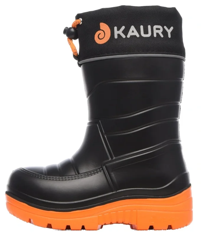 Сапожки ЭВА/ПУ 1337У (KAURY) детские, с надставкой, утепленные, черно-оранжевый