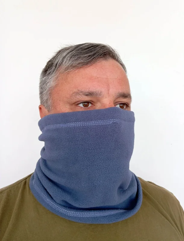 Шапка-шарф флисовая (пл. 280 г/м2) сизая (серо-синяя)