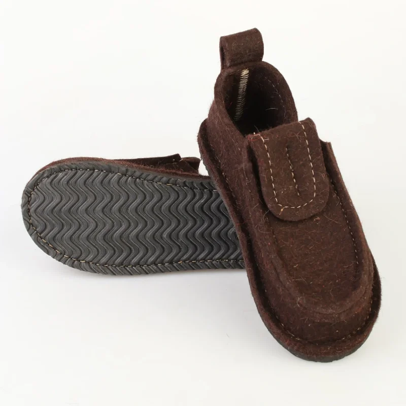 Валенки шитые мужские "Валеши-мокасины 5311" с подошвой ЭВА, коричневый
