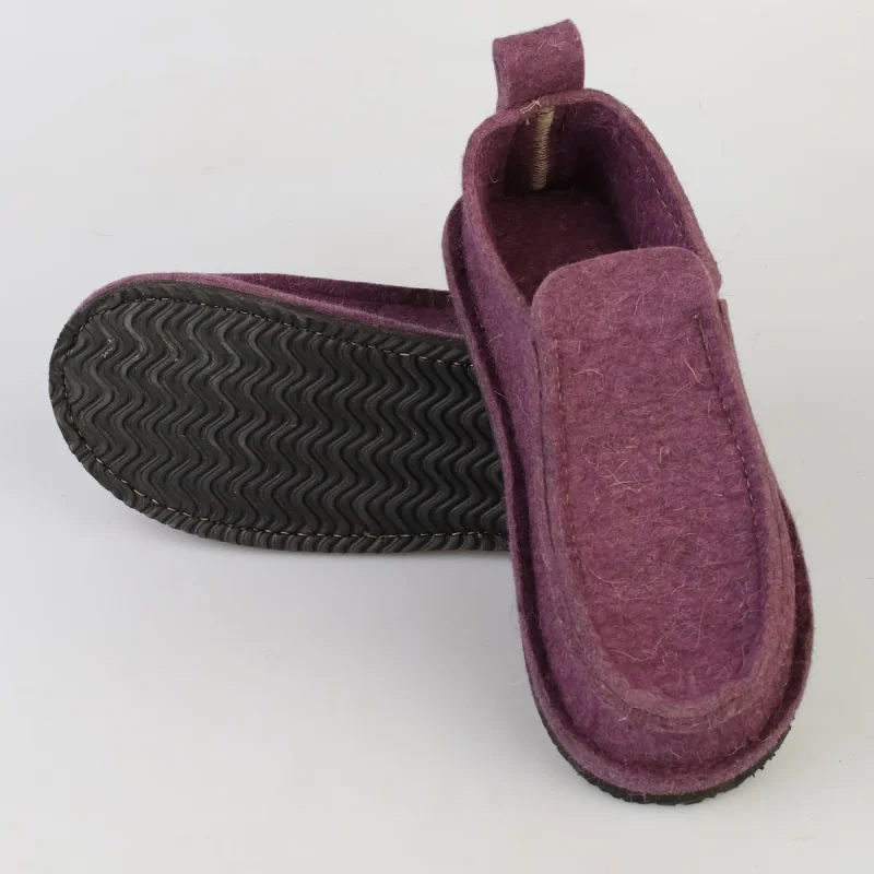 Валенки шитые мужские "Валеши-мокасины 5331" с подошвой ЭВА, сиреневый