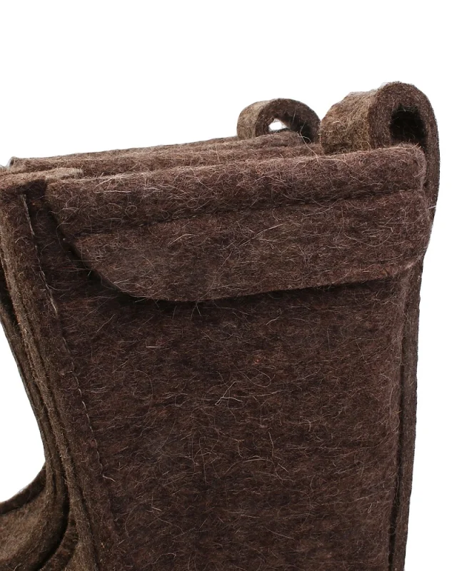 Валенки шитые "Полувалеши 2311" с подошвой ЭВА, натурально темные