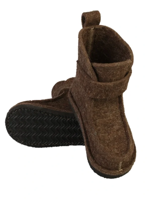 Валенки шитые "Валеши 2/4 на липе 3315" с подошвой ЭВА, натурально темные