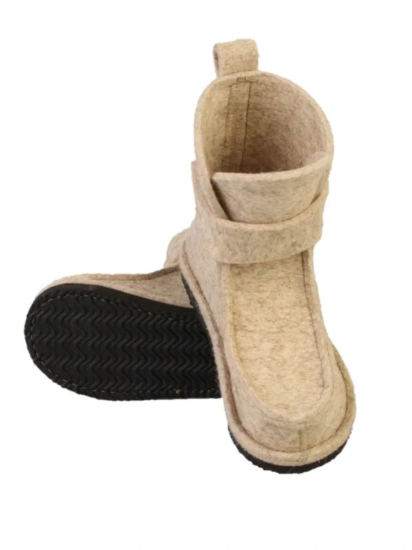 Валенки шитые "Валеши 2/4 на липе 3325" с подошвой ЭВА, натуральные светлые