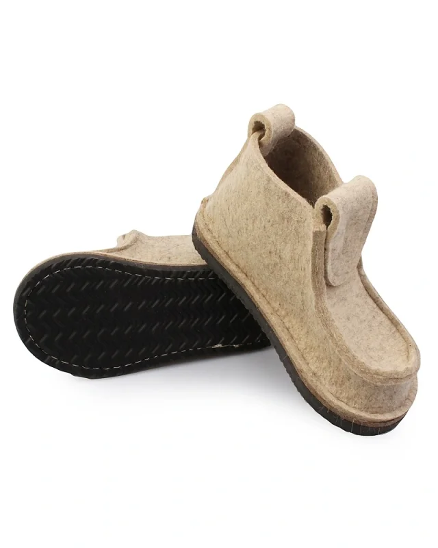 Валенки шитые "Валеши укороченные 4321" с подошвой ЭВА, светло-серый.