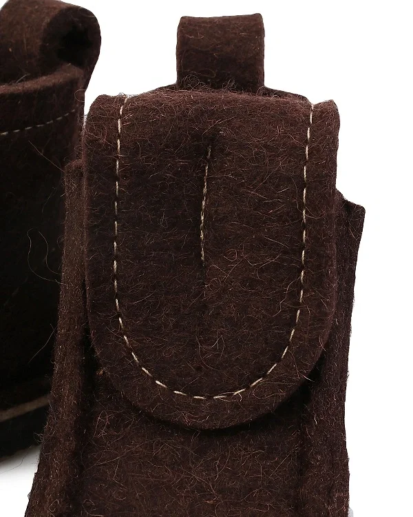 Валенки шитые "Валеши укороченные 4331" с подошвой ЭВА, коричневый
