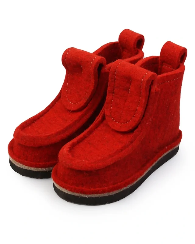 Валенки шитые "Валеши укороченные 4331" с подошвой ЭВА, тёмно-красный