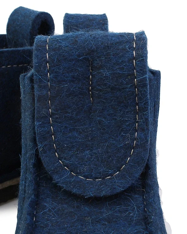 Валенки шитые "Валеши укороченные 4331" с подошвой ЭВА, тёмно-синий