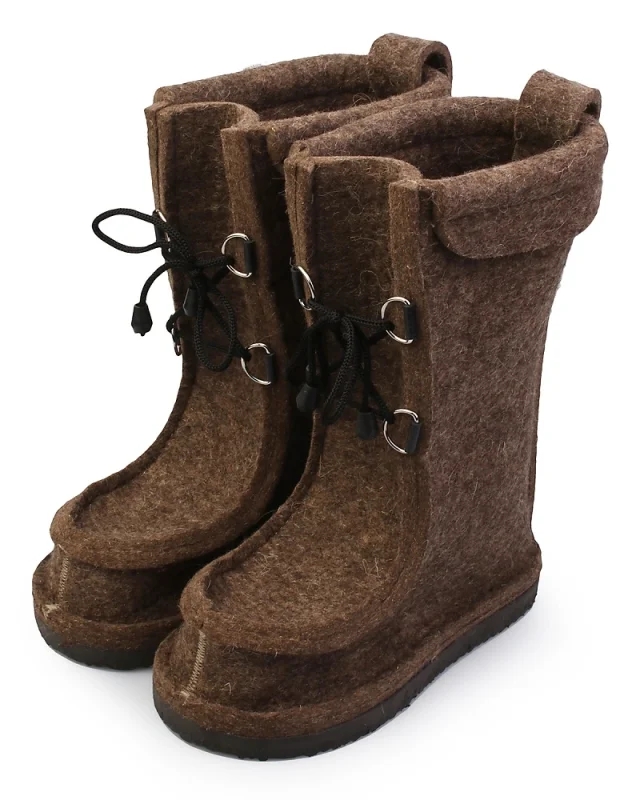 Валенки шитые "Полувалеши 2313Ж" с подошвой ЭВА, шнурки, серый