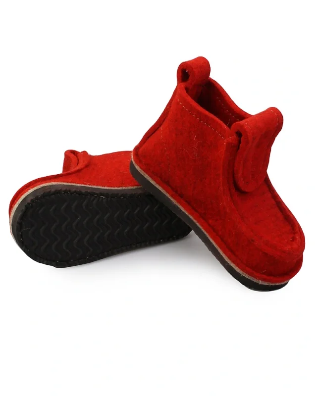 Валенки шитые "Валеши укороченные 4331" с подошвой ЭВА, тёмно-красный